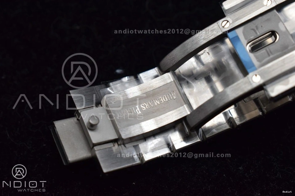 SS Oak SS Best Bracelet 1:1 A4302 Edition 15500 APSF Dial Textured Clone 41mm on Super Royal Black 0125